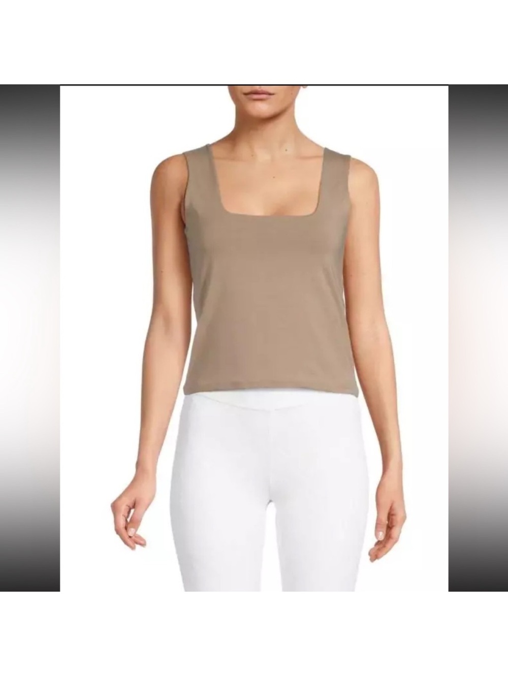 Vince Women's Square-Neck Tank Top in Taupe